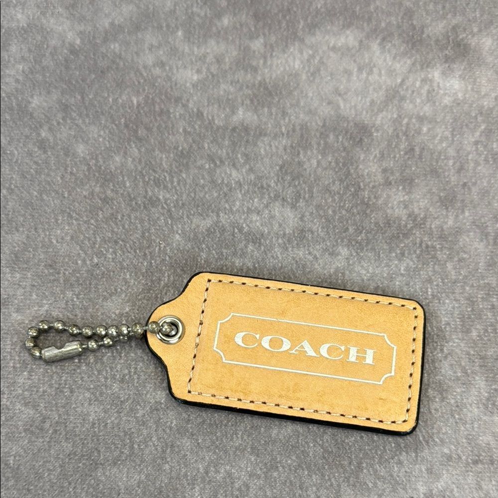 Coach Beige Leather Hang Tag Large